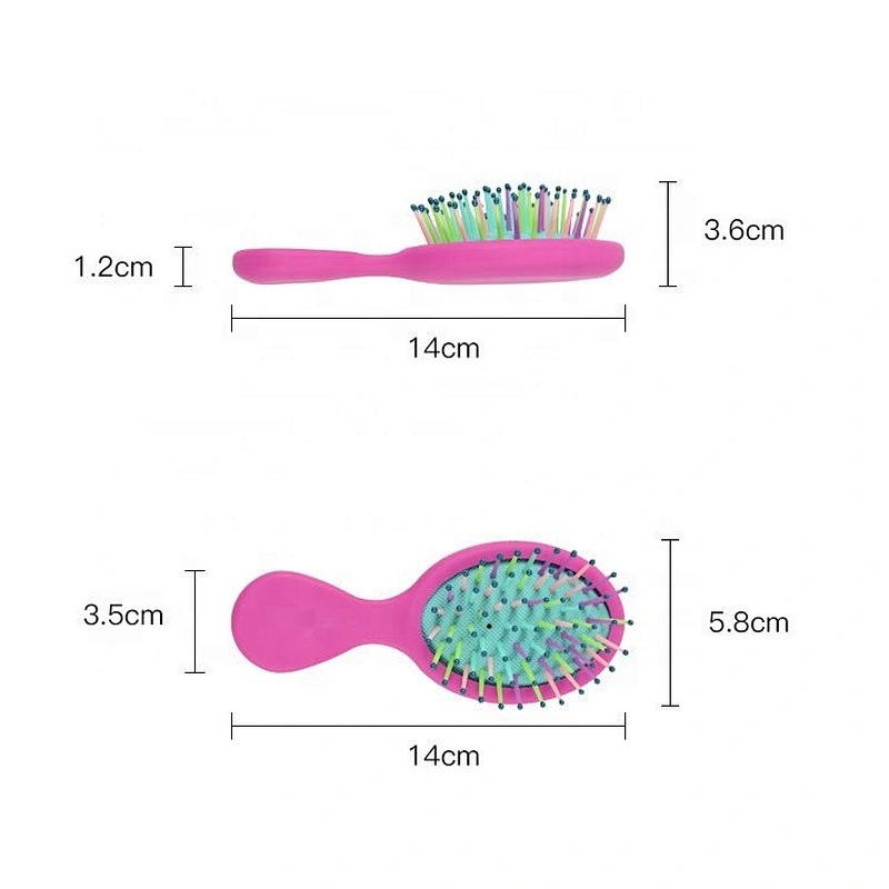 New Fashion Eco Hairbrush Black Pocket Travel Kids Nylon Pins Mini Hair Brush