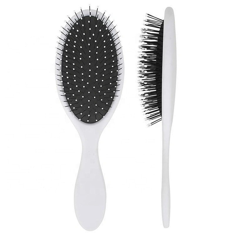 Plastic hair styling wholesale soft cushion nylon bristles personal women white massaging hair brush