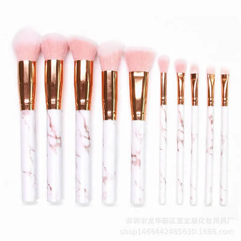 Hot Sale High Quality Marble Cosmetic Brushes 10Pcs Soft Makeup Brush Set