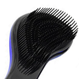 Hot sale hair styling tools barber care free sample electroplating dark blue custom detangle hair brush