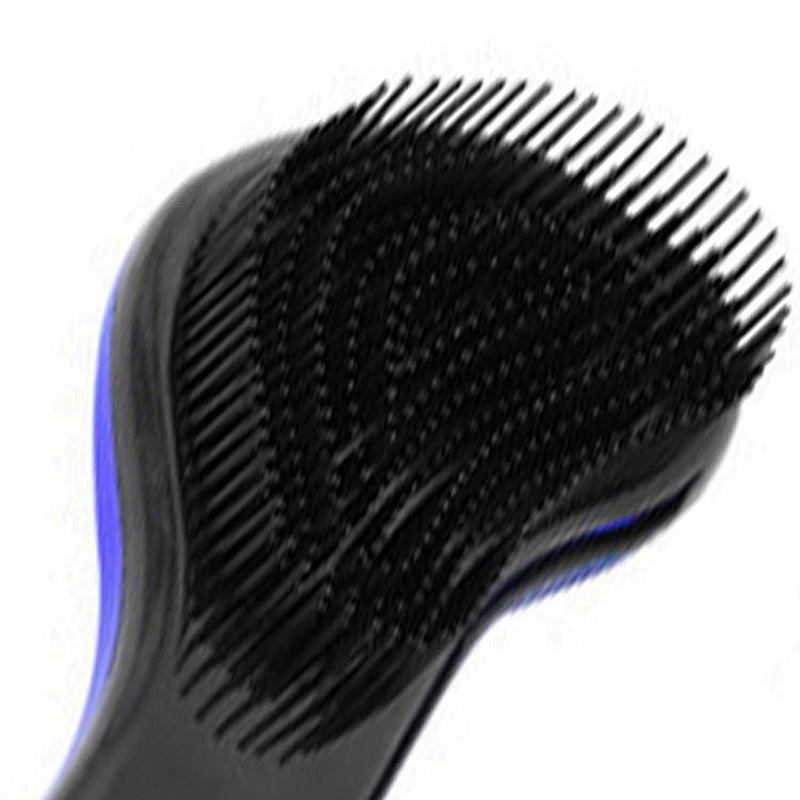 Hot sale hair styling tools barber care free sample electroplating dark blue custom detangle hair brush