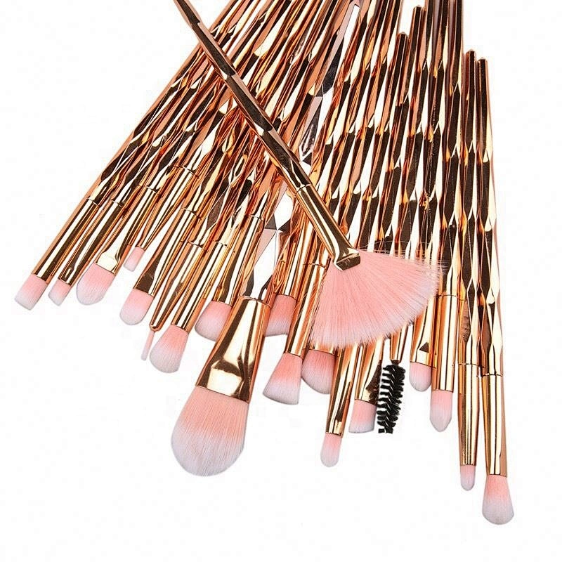 Multi-Function Brushes Kit 20 Pieces Makeup Brushes/Wooden Handle Rose Gold Brush Set/Custom Logo Make Up