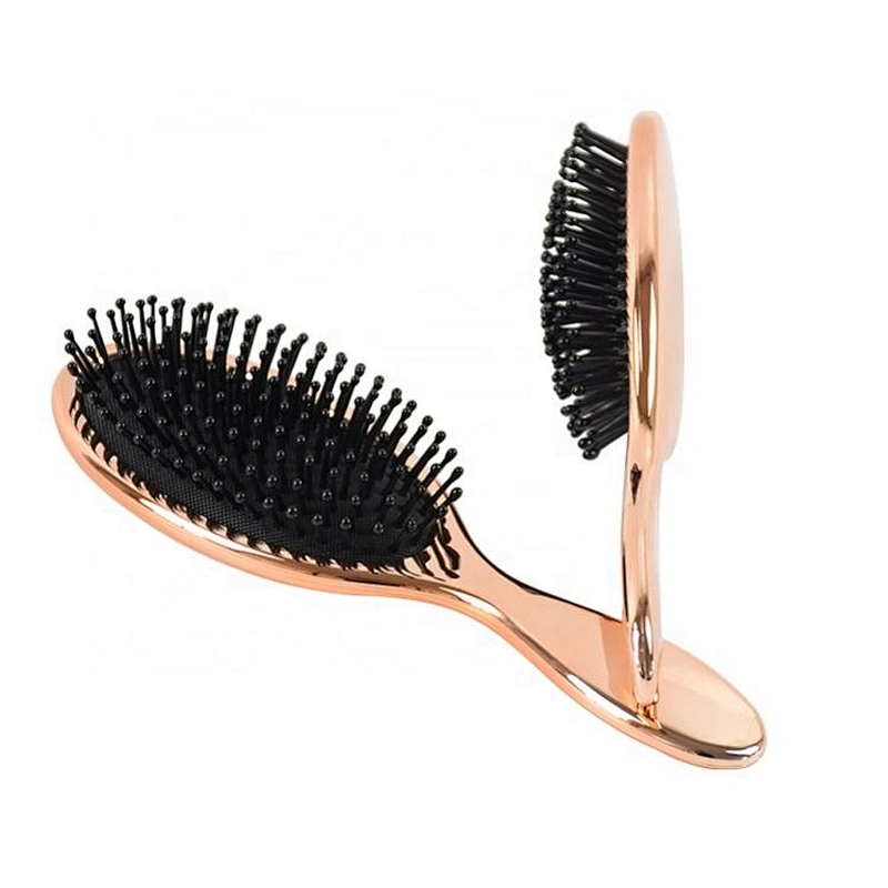 oval detangling hair brush with flexible pins in black long hair extensions hair brush