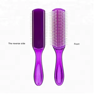 Wholesale Custom Logo Plastic Denman 9 Rows Hair Detangling Brush