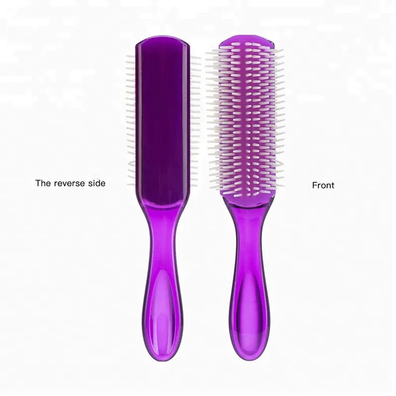Wholesale Custom Logo Plastic Denman 9 Rows Hair Detangling Brush