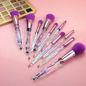 Custom Logo Gift Box Makeup Brushes 10Pcs Rainbow Face Eye Make Up Brush Kit