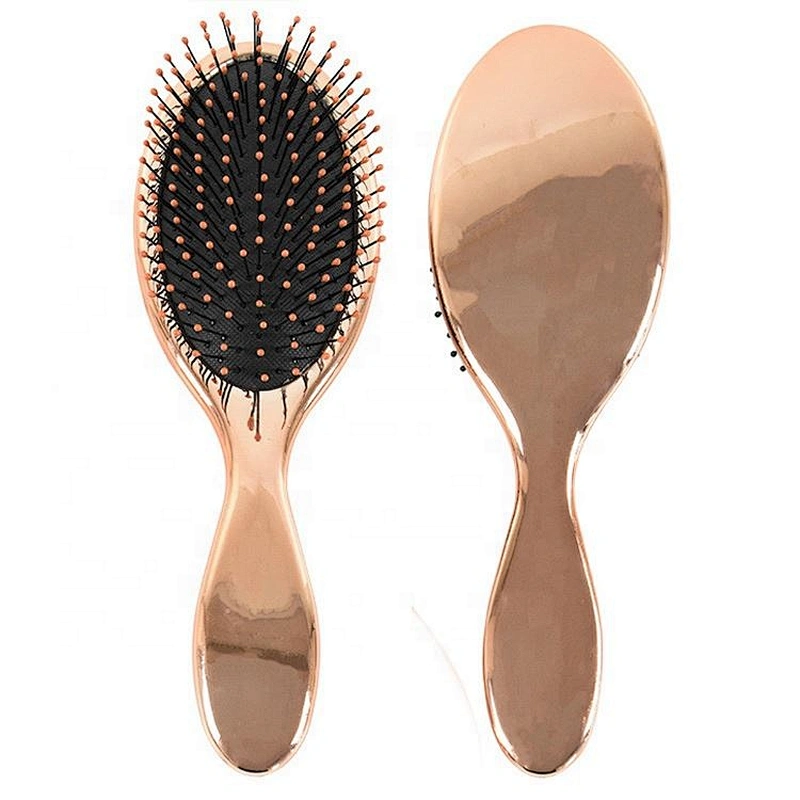 Factory directly outlet  Professional salon care Gold Wet and Dry massage Electroplate Hair Brush