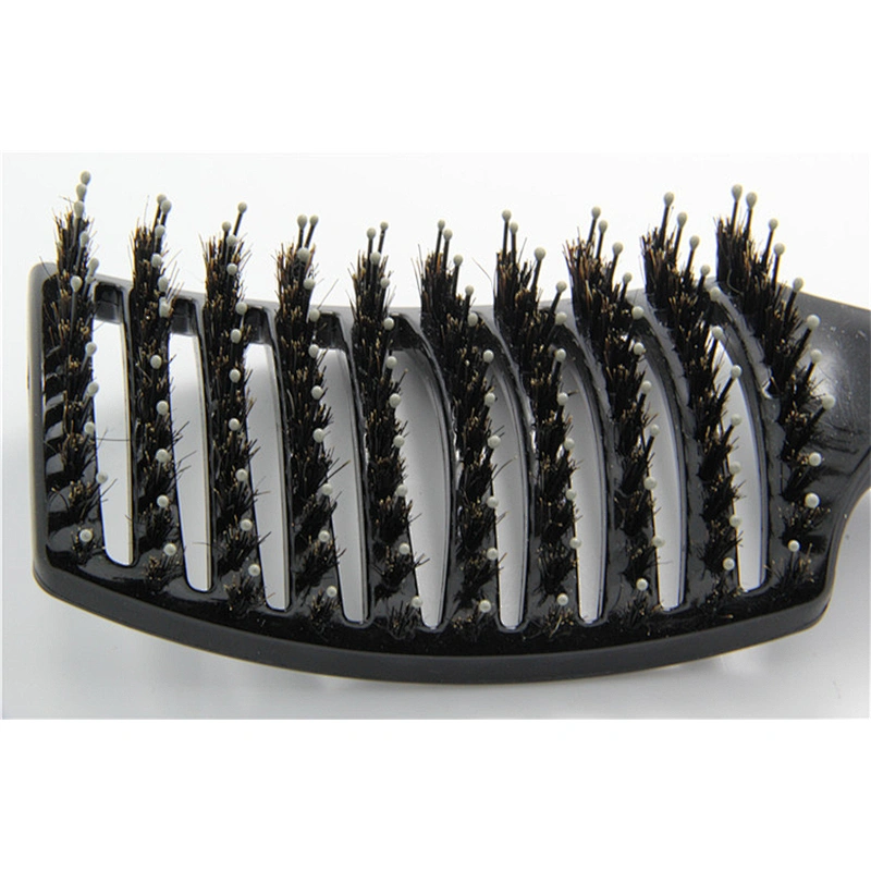 Boar Bristle Hair Brush - Curved And Vented Detangling For Long, Thick, Thin, Curly & Tangled