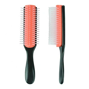Professional custom logo Anti-Static hard bristle small size salon hair kit black mens styling denman brush