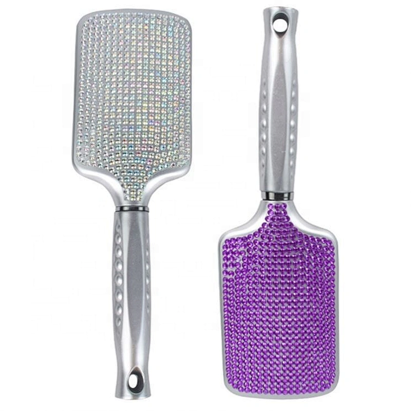 OEM private label new arrival rhinestone scalp massage hair brushes manufacturing bling blinged brush