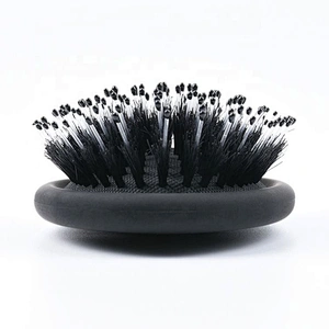 Adult original detangler antistatic black oval brush rubber cushion natural nylon boar bristle hairbrush