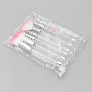 7Pcs Colorful Glitter DIY Makeup Brushes Sets Empty Tube Professional Make Up Brush Custom With PVC Bag