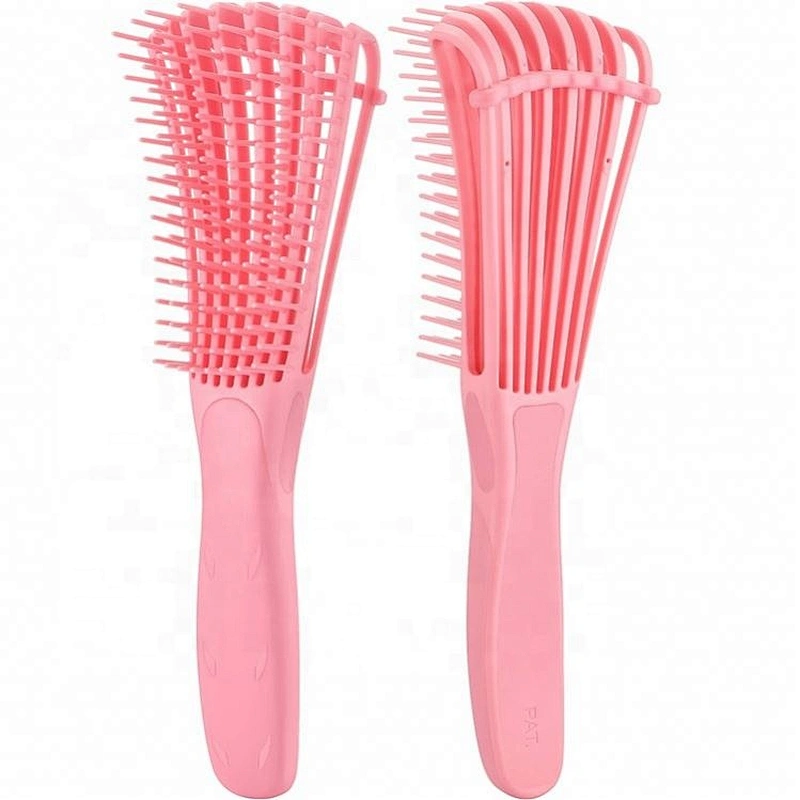 Good Quality Soft Rubber Handle Detangling Eight-Claw Hair Brush For Curly