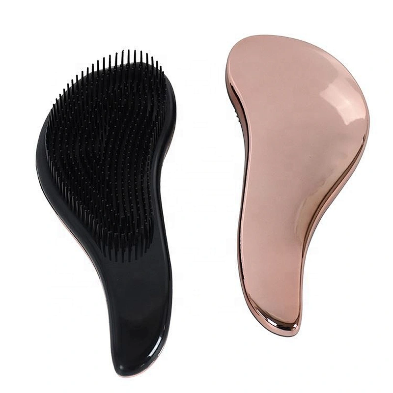 Hot sell personalized Durable Fashion Comfortable Wholesale Rose Gold Detangle electroplated Hair Brush