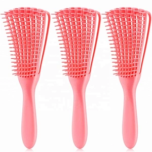 Wholesale Custom Logo Products Eight Rows Detangling Massage Detangle Hair Brush For Curly