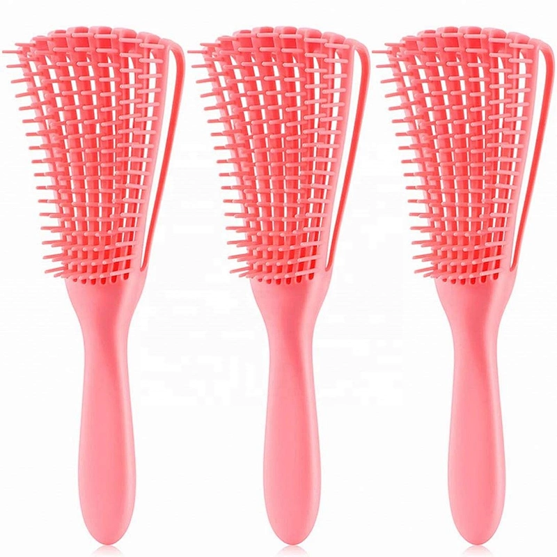 Wholesale Custom Logo Products Eight Rows Detangling Massage Detangle Hair Brush For Curly