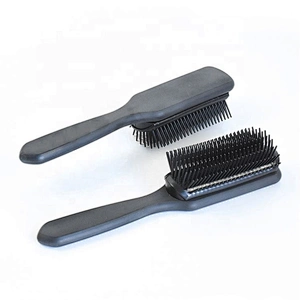 wonderful hard bristle Men's black strong 9 rows unique styling Denman Hair Brushes