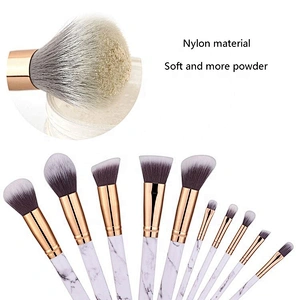 Hot Sale High Quality Marble Cosmetic Brushes 10Pcs Soft Makeup Brush Set