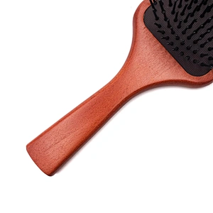 Custom Hair Brush Natural Wooden Bamboo Paddle Brush Detangler Comb Massage Scalp Set Denman hair brushes