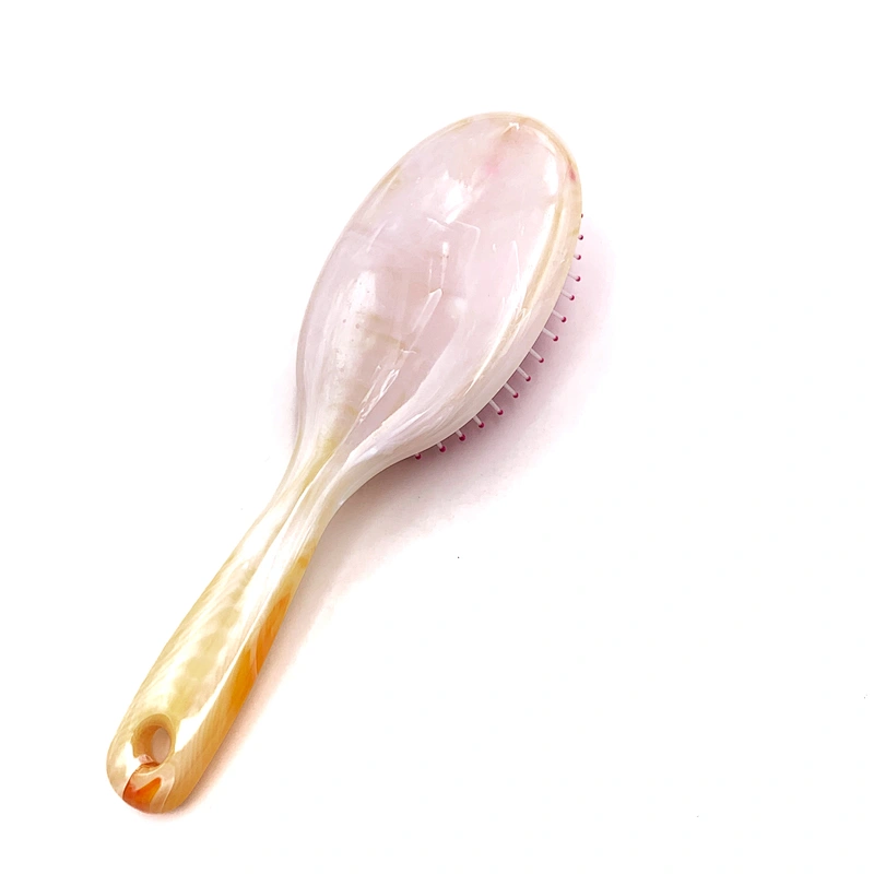 Wholesale Professional Water Transfer Printing Wet & Dry Plastic Cushion Ellips Massage Hair Brush Handle