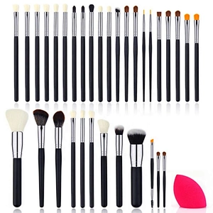 Custom 33Pcs Branded Makeup Brush Set With Organizer Holder Kits Foundation Powder Blush Contour Make Up
