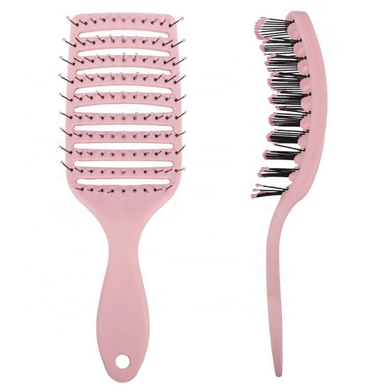 2020 New Style Anti-static Black/Pink Color Hair Brush Curved Row Comb Scalp Brush
