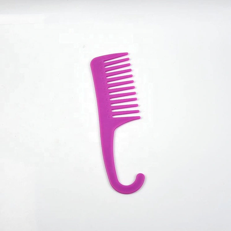 Mixed color customilized logo plastic wide tooth hanging shower detangling hair comb