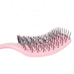 OEM inject body vent air fast drying hair massager brush popular pink customized wave brush