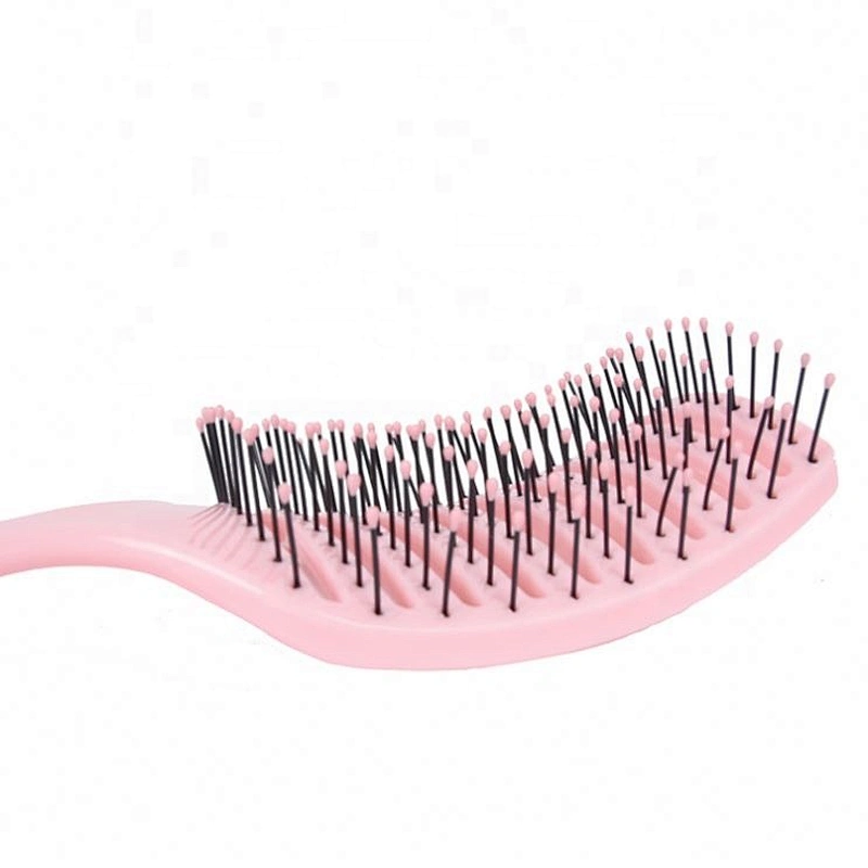 OEM inject body vent air fast drying hair massager brush popular pink customized wave brush