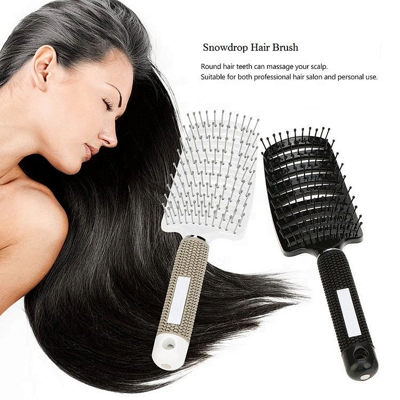 Anti-Static Curved Round Metal Hair Extension Wig Massage Private Label Ionic Custom Logo Detangling Wide Tooth Brush Combs