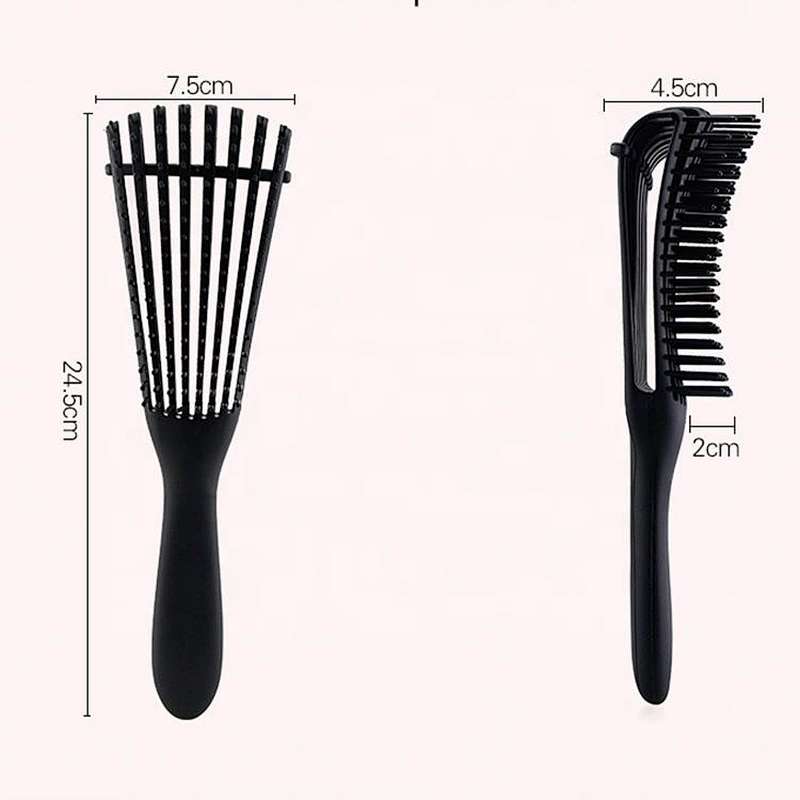 Black Personalized cheap wet detangling detachable curve vent fast drying hair brush