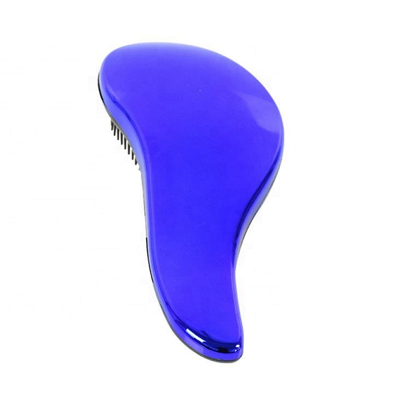 Hot sale hair styling tools barber care free sample electroplating dark blue custom detangle hair brush