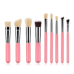 Factory Price 9PCS Pink Foundation Cheap Good Quality Face Makeup Brush Holder Set Online Professional Cosmetics Brushes