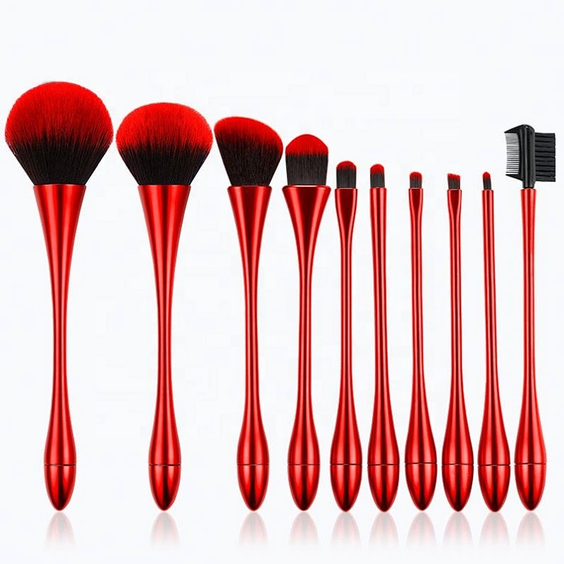 2020 New Makeup Brushes 10pcs Beauty Cosmetics Kit Contour Eye Shadow Powder Blush Make up Brush Set Foundation Fan Brush