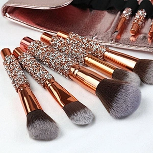 Custom Personalized Handmade 10 Pieces Diamond Handle Makeup Brush