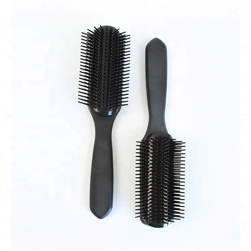 wonderful hard bristle Men's black strong 9 rows unique styling Denman Hair Brushes