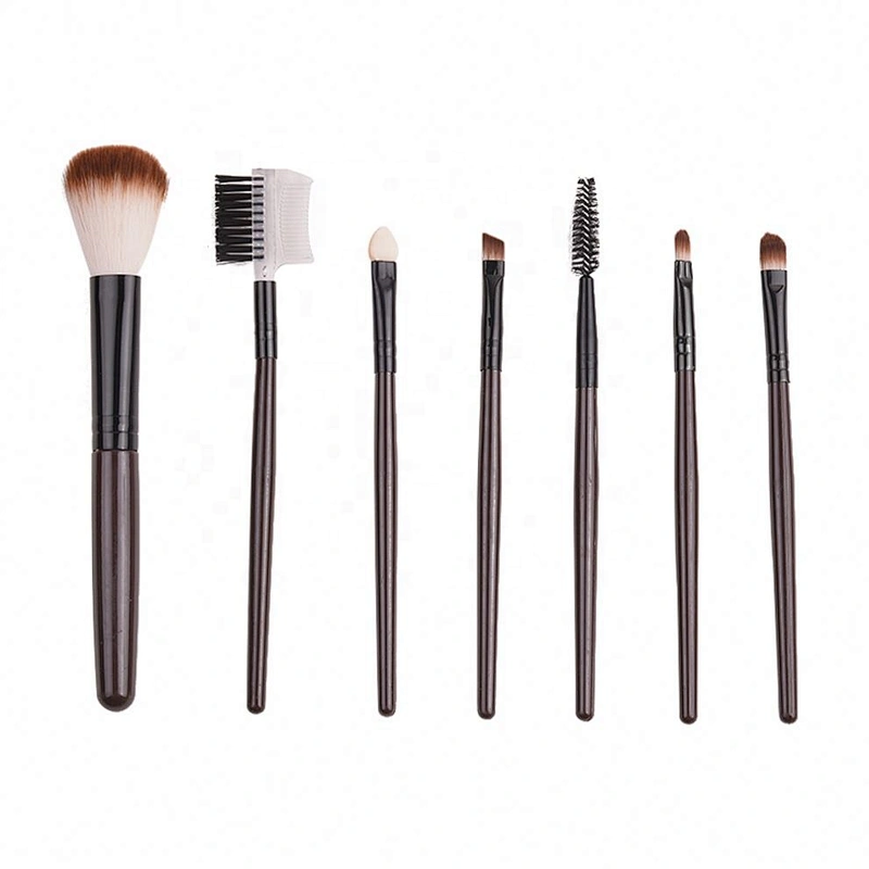 Wholesales 7 Pcs Professional Plastic Make Up Brush Label Makeup Bag Set