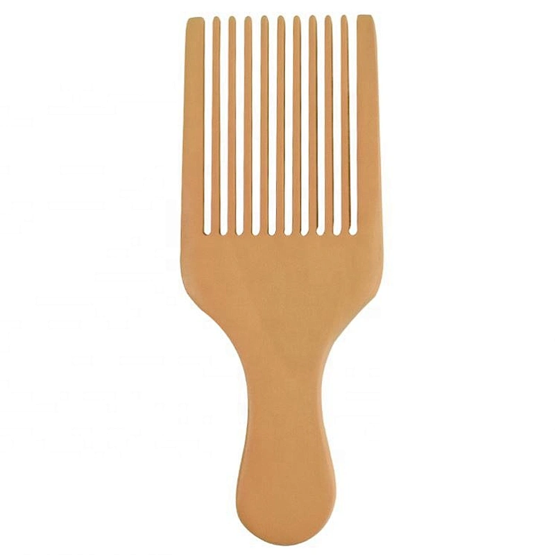 natural safety biodegradable Wooden Afro Hair Pick Lift Hair Comb 100% recyclable Scalp Massage wood Detangling Comb