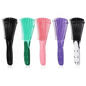 Good Quality Soft Rubber Handle Detangling Eight-Claw Hair Brush For Curly