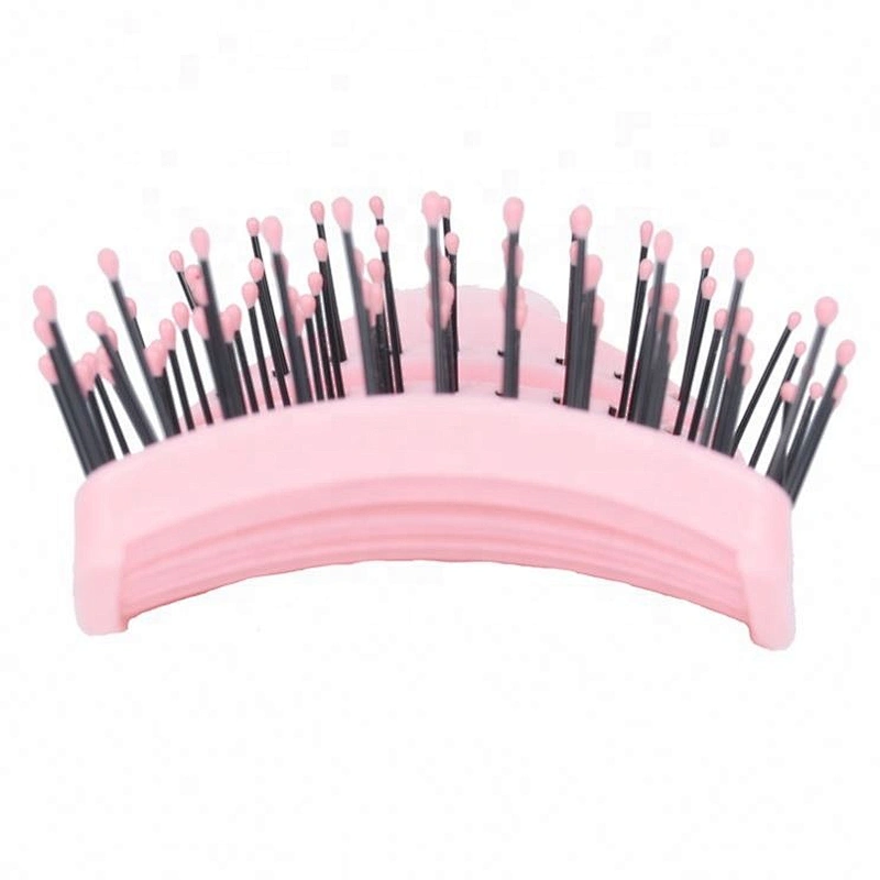 plastic wide curved vent hair brush, arc shape cheap personalized hair brush