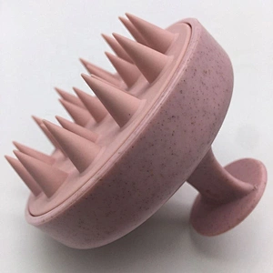 Factory Customized Logo Gifts Handle Wheat Straw Hair Detangling Comb Silicone Scalp Massage Shampoo Brush