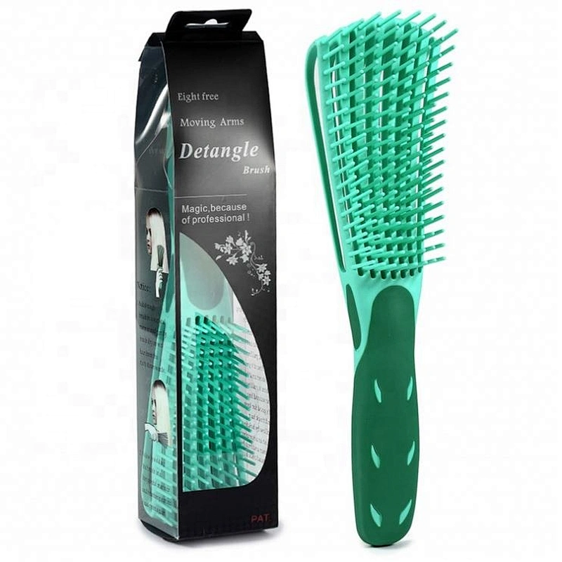 Good Quality Soft Rubber Handle Detangling Eight-Claw Hair Brush For Curly