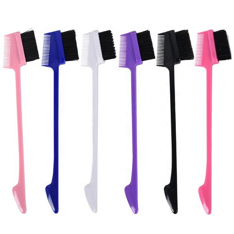 Professional Beauty Care Tools Doubled Sided Mini Eyebrow Edge Control Brush And Hair Comb