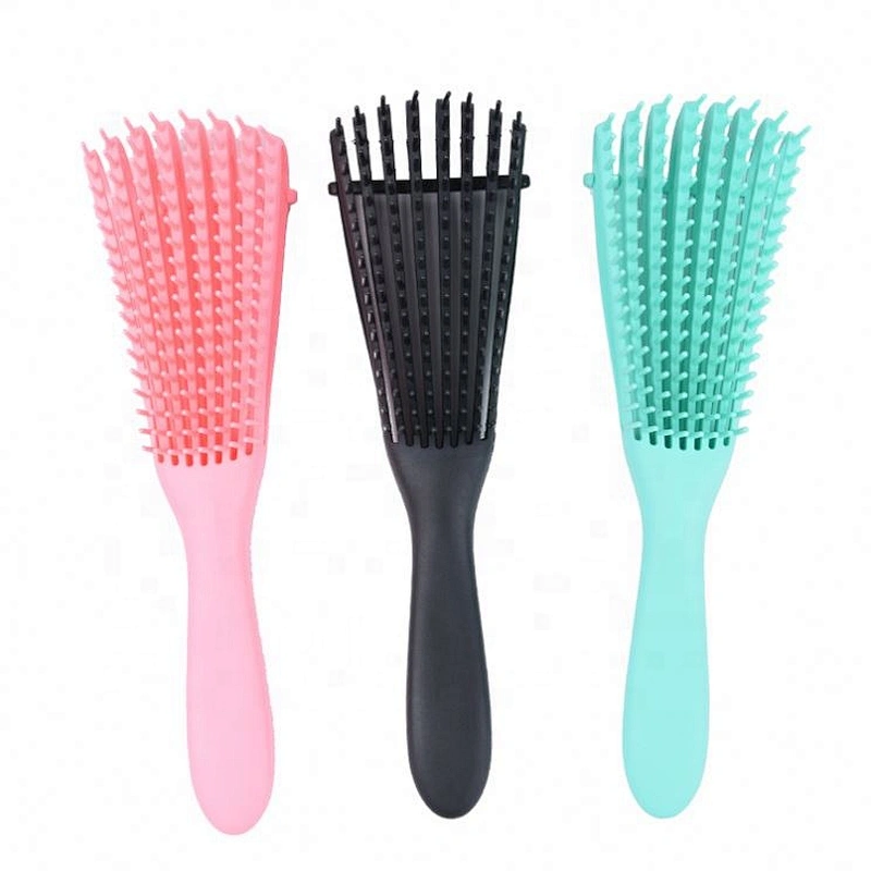 Custom Eight Moving Arms Head comb Curve Vent Fast Drying Detangling Hair Brush