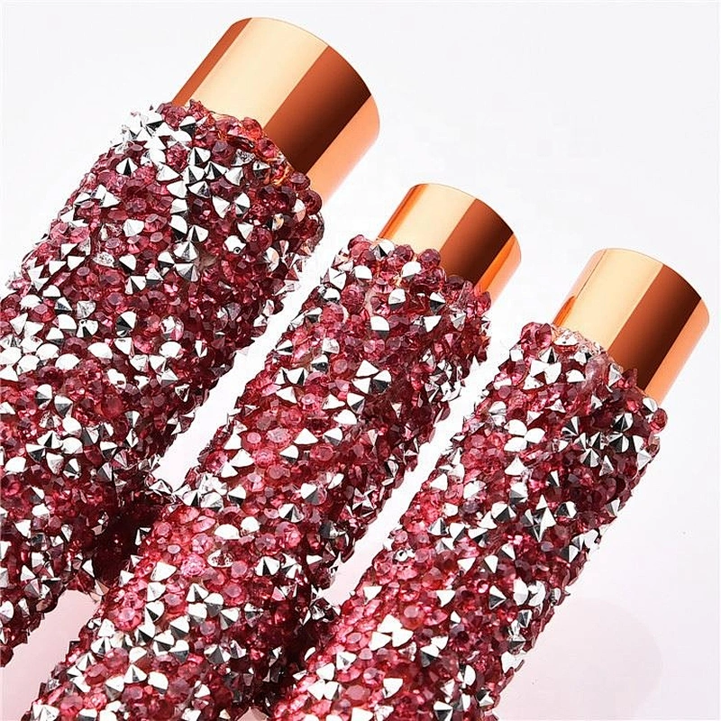Hot Selling 10Pcs Bling Rhinestone Makeup Brush Set With Bag