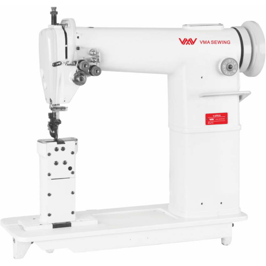 Post bed machine gear construction with double needle round body