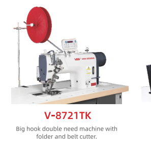 V-8721TK Big hook double need machine with folder and belt cutter