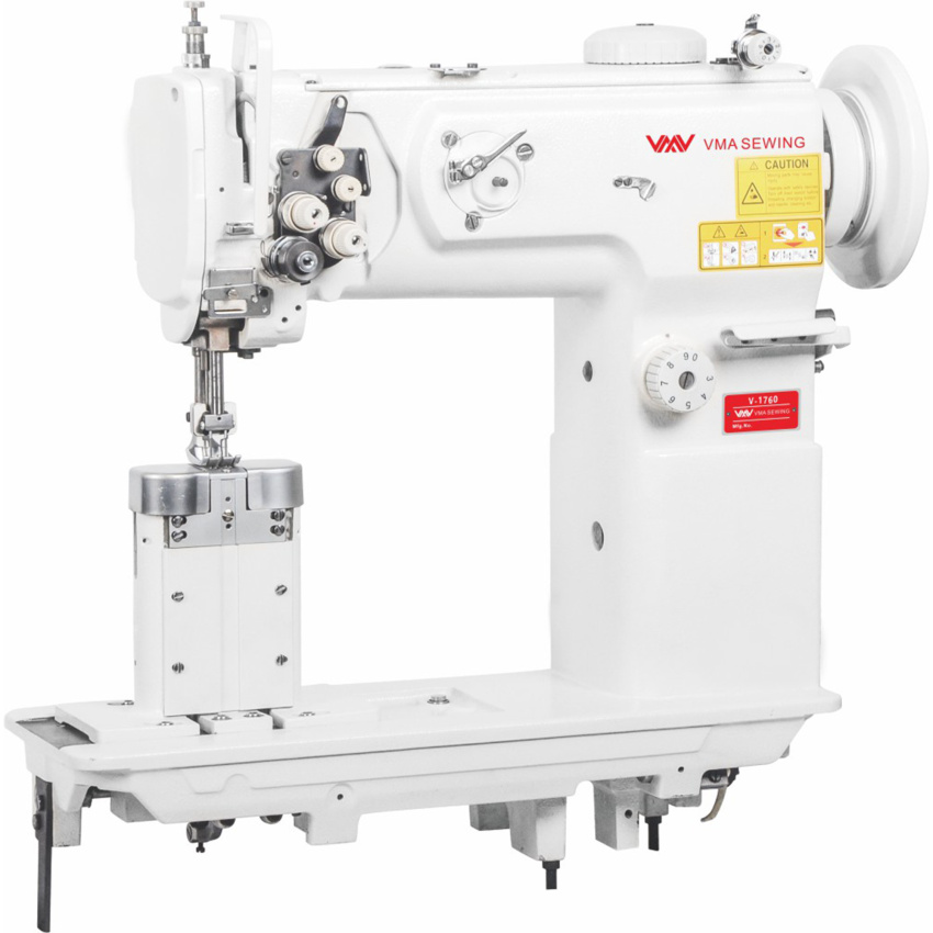 V-1760 Post bed compound feed heavy duty double needle machine