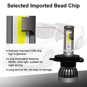 New LED headlight bright 8000lm Mini size H4 led auto headlight Fanless Led Headlight Bulbs