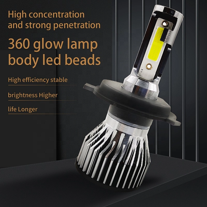 Aluminum Housing car accessories  h1 h4 9005  9006 led headlight  bulbs